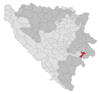 Lage der Gemeinde Ustiprača in Bosnien und Herzegowina (anklickbare Karte)