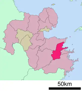 Lage Usukis in der Präfektur
