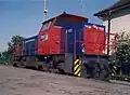 V 157 (MaK G 1205 BB) als Unikat im finalen blau-roten DEG-Design