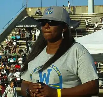 Erstes Gold für Valerie Brisco-Hooks (Foto: 2012) – 200 Meter- und Staffelgold kam in den nächsten Tagen noch hinzu