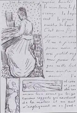 Skizze im Brief, Van Gogh, 1890