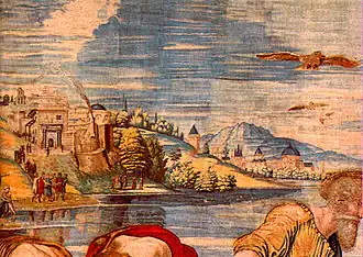 Der Vatikanische Hügel auf einer Tapisserie von etwa 1519