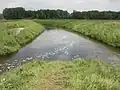 Einmündung der Steinfurter Aa (rechts) in die Vechte (links) in Bilk