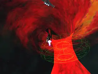 Schiffe nahe einem aktivierten Sprungpunkt