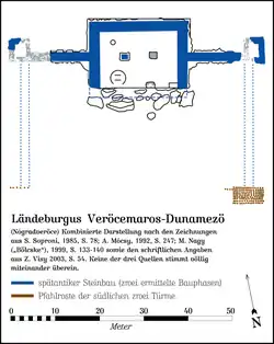 Grundriss des Ländeburgus von Veröcemaros-Dunamezö (HU)
