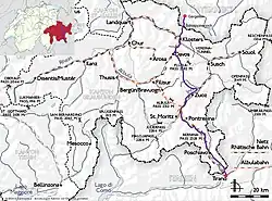 Wegverlauf Vorarlberg – Graubünden – Prov. Sondrio.