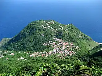 Blick vom Mount Scenery auf Windwardside