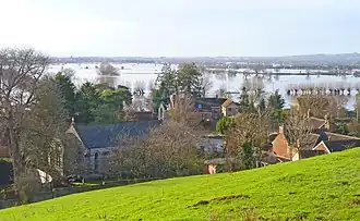 Blick auf Burrowbridge in der Grafschaft Somerset, Südwestengland am 14. Februar 2014