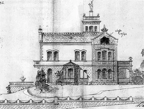 Seitenfassade der Villa Wirth, 1864