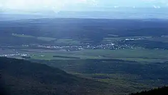 Blick auf La Patrie vom Gipfel des Mont Mégantic aus