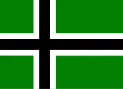 Die sogenannte Flagge Vinlands, Entwurf des Sängers Peter Steele der Band Type O Negative[50]