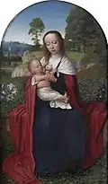 Gerard David: Maria mit Kind in einer Landschaft (ca. 1520)