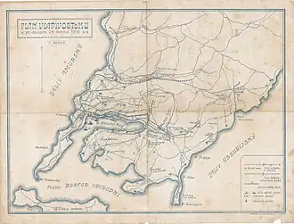 alte Landkarte von Wladiwostok und Umgebung