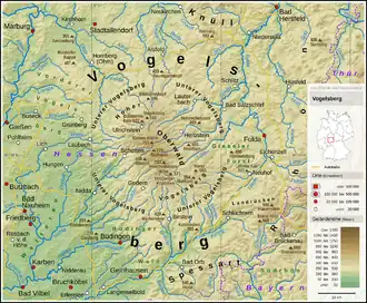 Übersichtskarte Vogelsberg