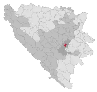 Lage der Gemeinde Vogošća in Bosnien und Herzegowina (anklickbare Karte)