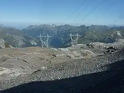 Die Vorableitung oberhalb der Schwarzen Wand aufgeteilt in zwei Bahnen …