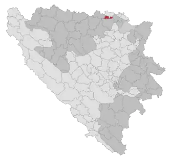 Lage der Gemeinde Vukosavlje in Bosnien und Herzegowina (anklickbare Karte)