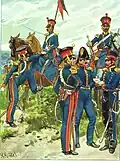 Rote Doppellampassen des württembergischen 3. Reiter-Regiments 1825.