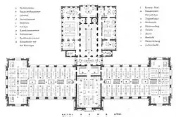 Bibliothek, Grundriss des 1. Obergeschosses