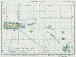 Teilblatt aus: World Aeronautical Chart, Virgin Islands (WAC 649), Maßstab 1:1.000.000, 1961