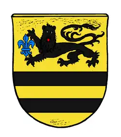 Wappen des Königsberger Patriziergeschlechts Wagner, wie es ähnlich an Bartholomäus Wagners Epitaph von 1571 dargestellt ist und wie es der Sohn 1586 führte