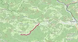 Streckenverlauf der Holzbahn Radeče