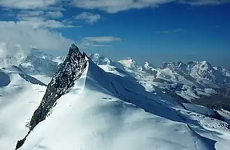 Rimpfischhorn, gesehen vom Allalinhorn