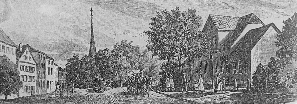 Hamburger Straße (Wandsbeker Marktstraße) um 1800