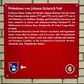 Gedenktafel am Wohnhaus von Johann Heinrich Voß, Hinterm Stern 20 in Hamburg-Wandsbek