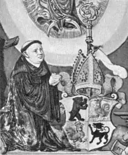 Wappen des Abtes des Klosters St. Gallen, Diethelm Blarer von Wartensee