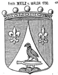 Wappen der Freiherren von Mulz von Walda 1790 in Siebmachers Wappenbuch (1911)