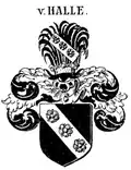 Wappen derer von Halle (andere Tingierung und Helmzier)