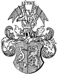 Vermehrtes Wappen derer von der Lütke (1643) in Siebmachers Wappenbuch