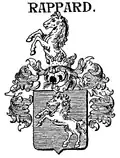 Wappenalternative derer von Rappard mit blauem Schild (um 1900) in Siebmachers Wappenbuch