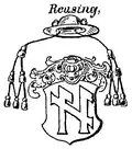 Wappen des Domherren Albert Rensing († 1664) in Siebmachers Wappenbuch (hier fälschlicherweise Reusing)