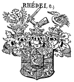 Gräfliches Wappen derer von Rhédei von 1744 bei Johann Siebmacher