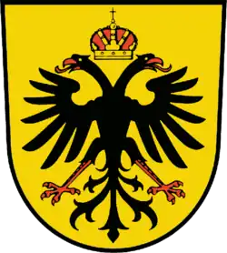 Langhalsiger Deutscher Doppeladler des Mittelalters, einfach gekrönt: Ruhland