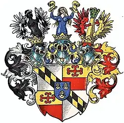 Wappen der Grafen von Viermund-Neersen (Wappenbuch des Westfälischen Adels 1901)