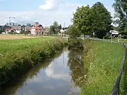 Die Steinach kurz vor der Mündung in den Roten Main