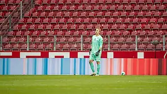 LED-Bandenwerbung beim Spiel 1. FSV Mainz 05 gegen Bayer Leverkusen, Oktober 2020
