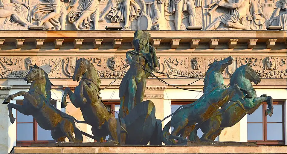 Quadriga auf dem Großen Theater in Warschau