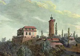 Wartberg mit Wartberggaststätte und Wartbergturm, um 1820