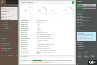 Bildschirmfoto von Webmin 1.858