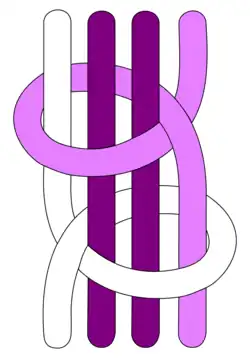 Halbe Schläge im Faden­wechsel an Träger­fäden