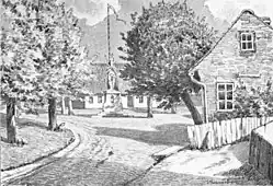 Der Marktplatz von Wedel mit der Rolandstatue um 1895