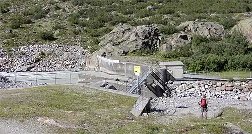 Tiroler Wehr, welches die Pitze ins Kaunertalkraftwerk ableitet