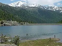 Blick zum Hauptstaudamm