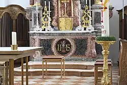 Hochaltar, Scagliola-Antemensale