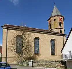Die katholische Kirche St. Oswald, Seitenansicht