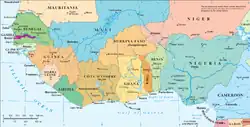 Politische Karte Westafrikas